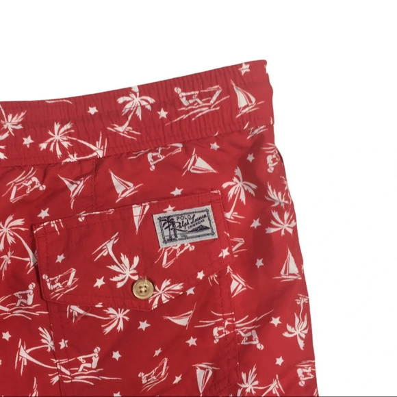 SH192 Polo Ralph Lauren Designer Lined Beach Swim Trunks  L - Picture 5 of 6